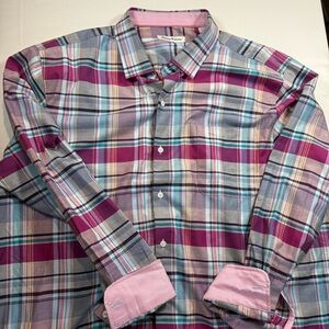 Tommy Bahama Plaid Men's Shirt in Pink Purple Blue